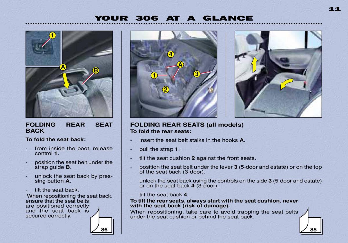 Peugeot 306 owners manual / page 14