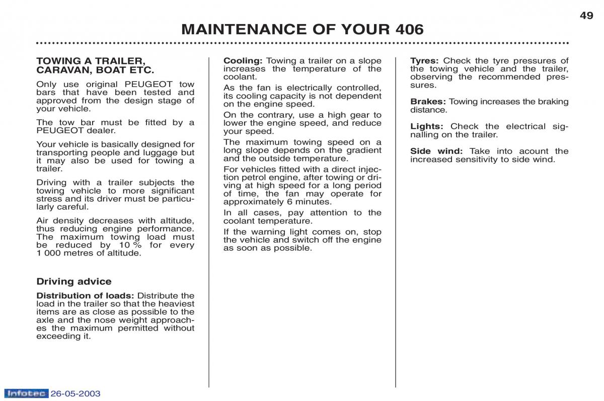 Peugeot 406 owners manual / page 64