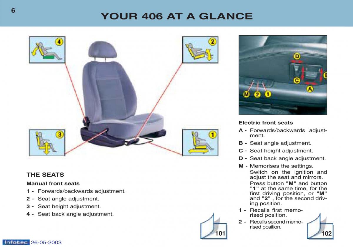 Peugeot 406 owners manual / page 75