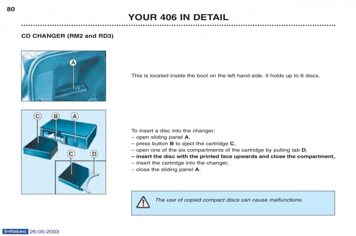 Peugeot 406 owners manual / page 78