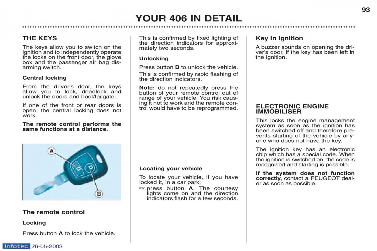 Peugeot 406 owners manual / page 80