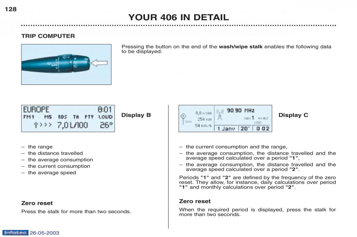 Peugeot 406 owners manual / page 26