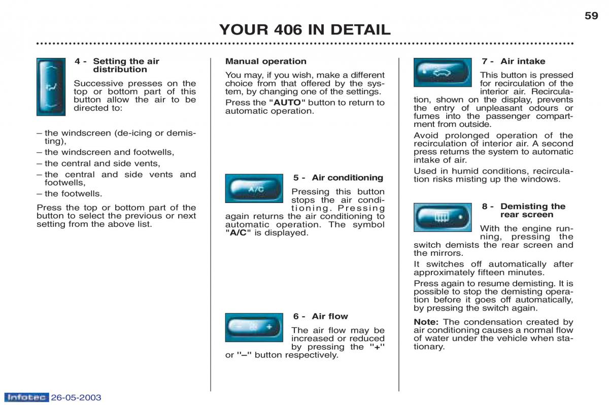 Peugeot 406 owners manual / page 74