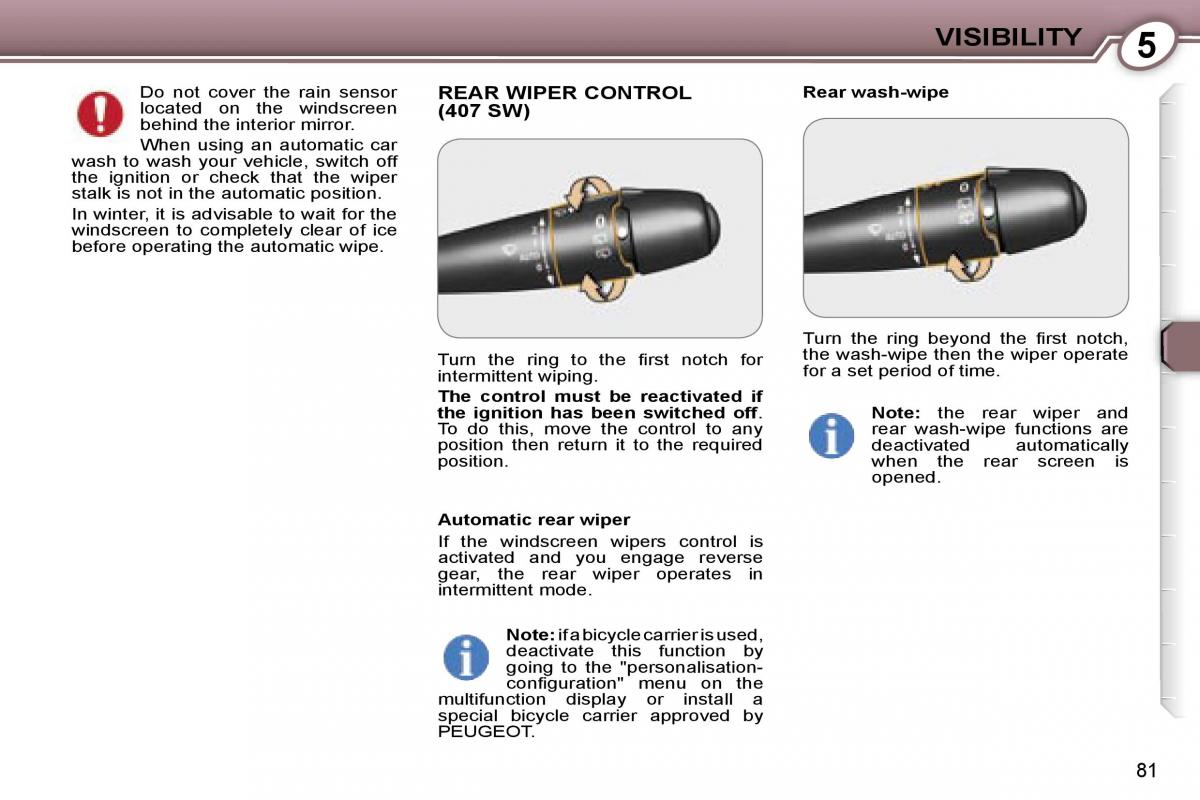Peugeot 407 owners manual / page 100