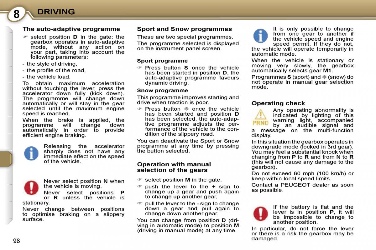 Peugeot 407 owners manual / page 121