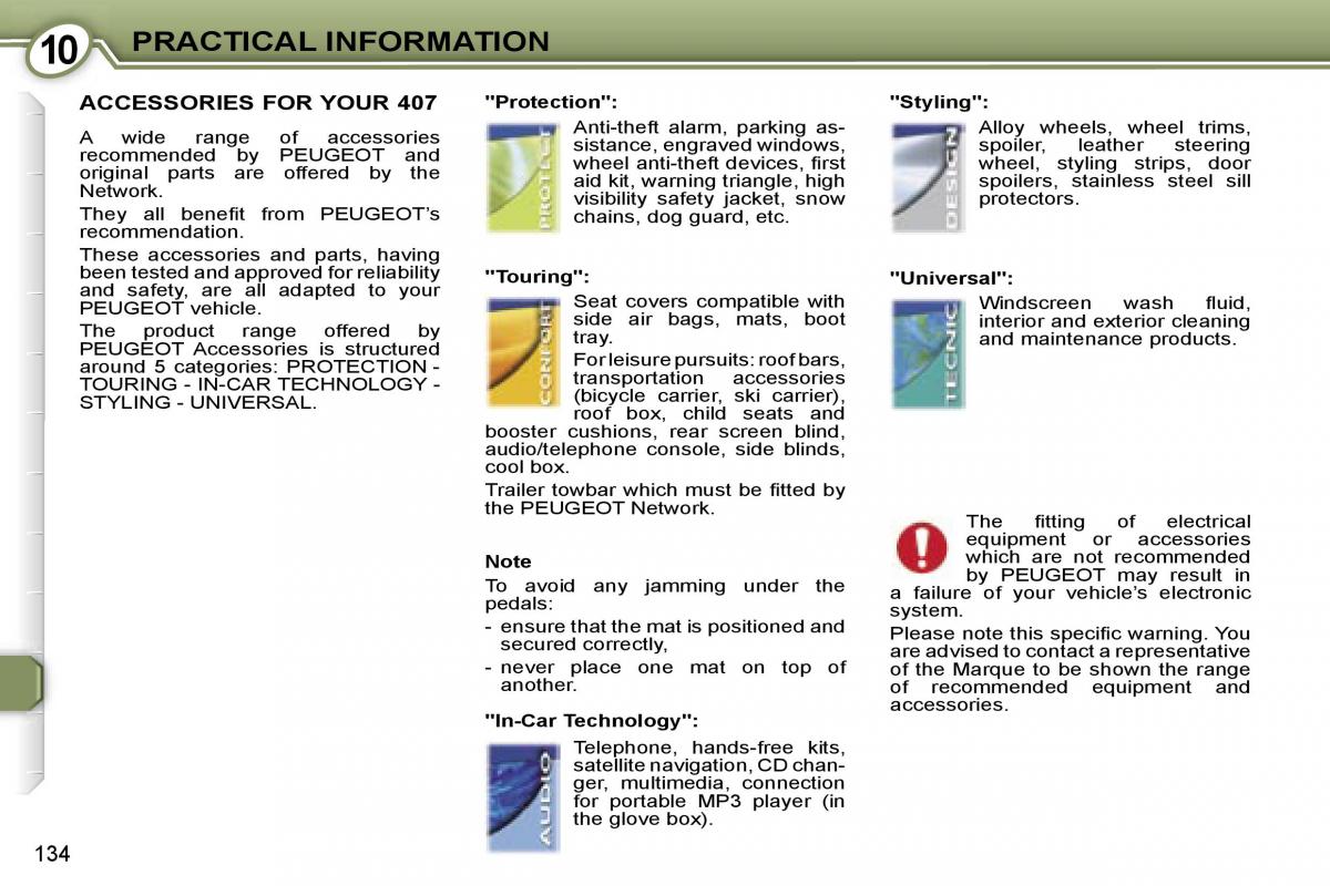Peugeot 407 owners manual / page 26