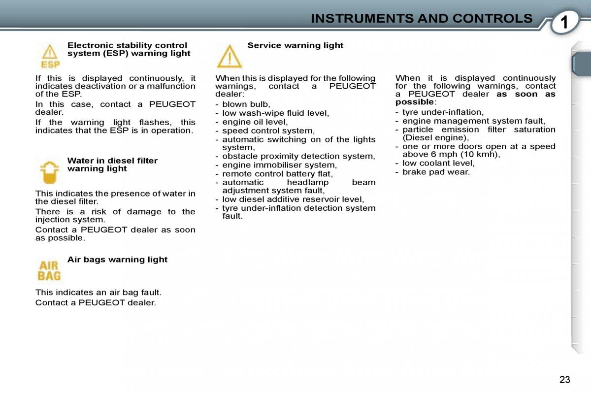 Peugeot 407 owners manual / page 38