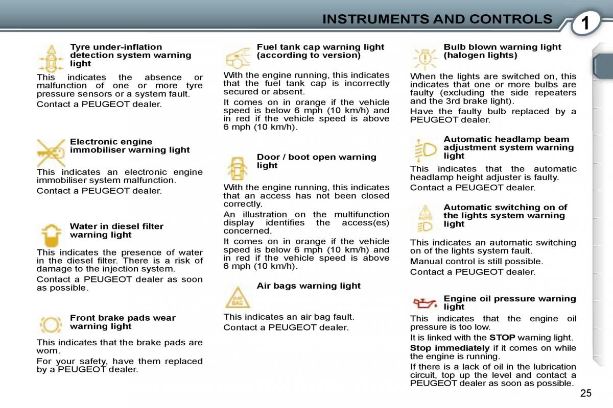 Peugeot 407 owners manual / page 41