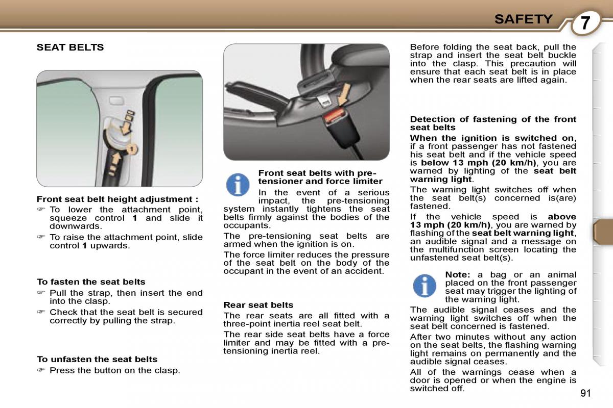 Peugeot 407 owners manual / page 116