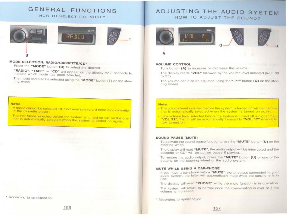 Peugeot 806 owners manual / page 88