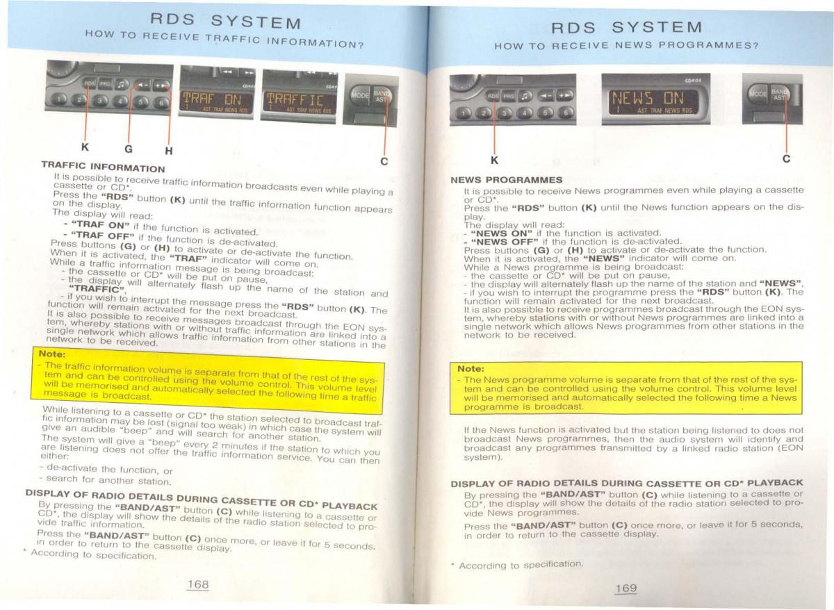 Peugeot 806 owners manual / page 94