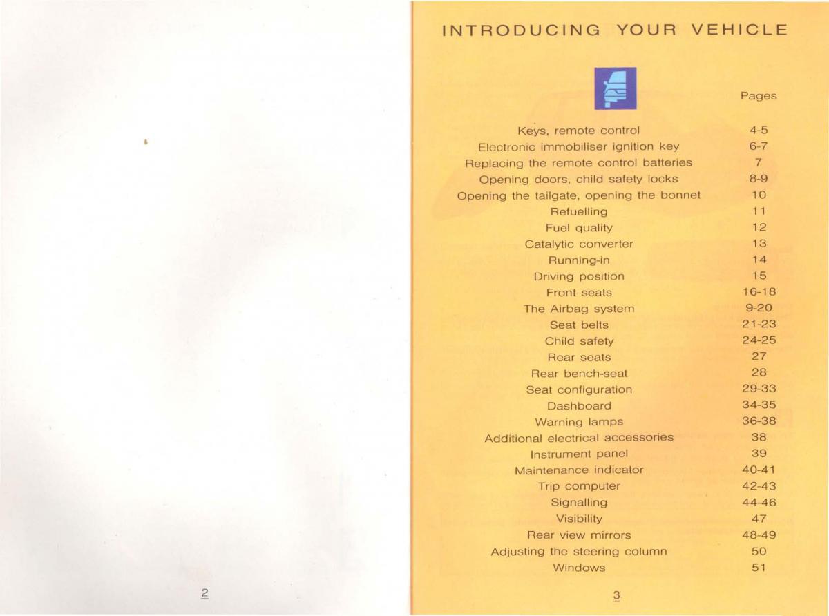 Peugeot 806 owners manual / page 12