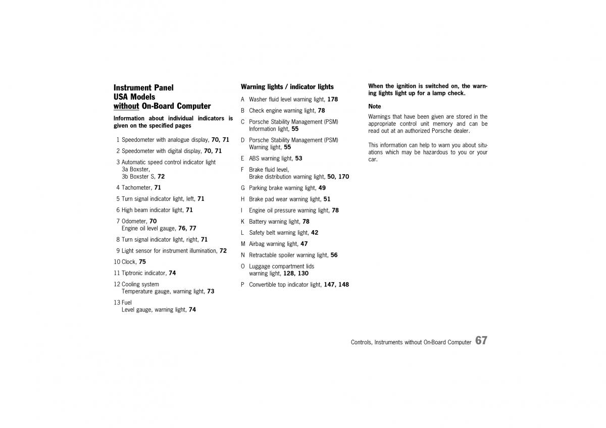 Porsche Boxster 986 owners manual / page 65