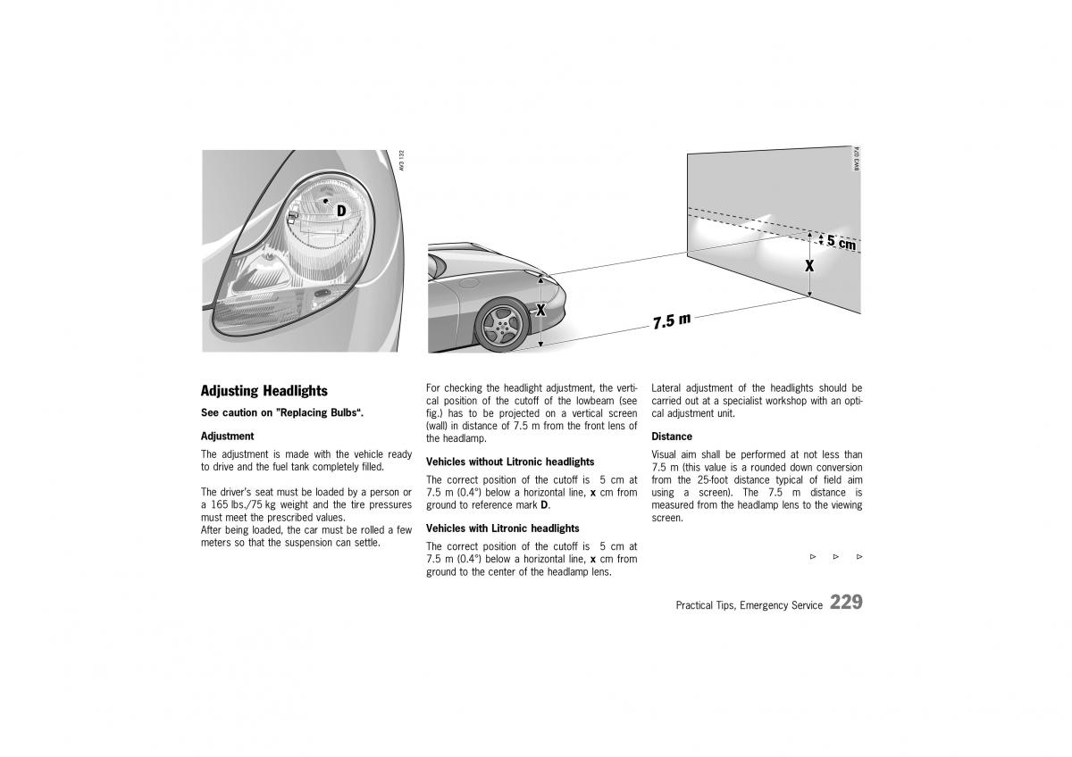 Porsche Boxster 986 owners manual / page 226