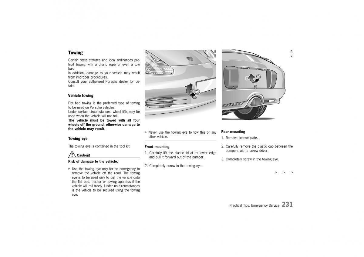 Porsche Boxster 986 owners manual / page 228