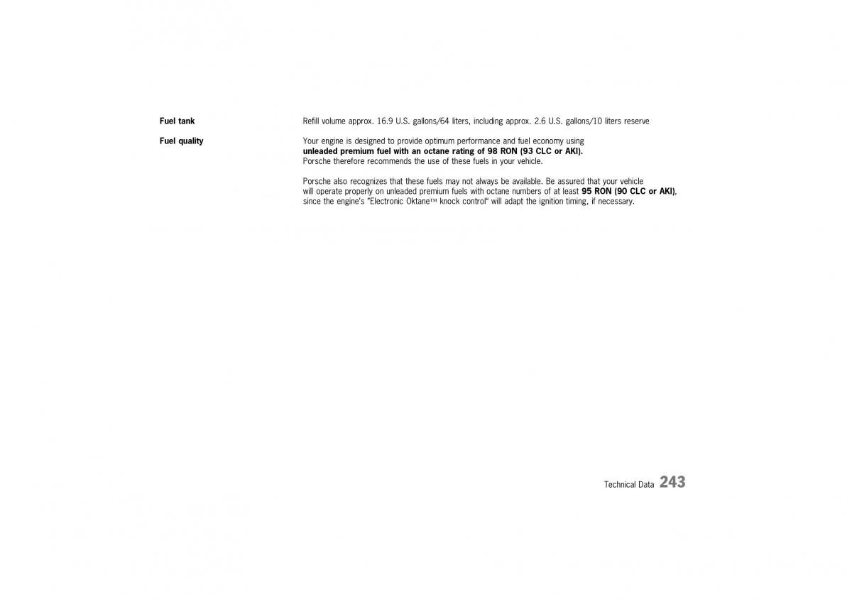 Porsche Boxster 986 owners manual / page 240