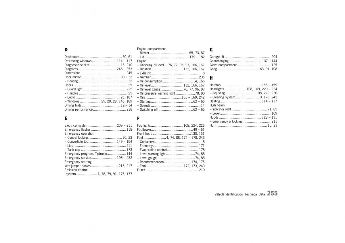 Porsche Boxster 986 owners manual / page 252