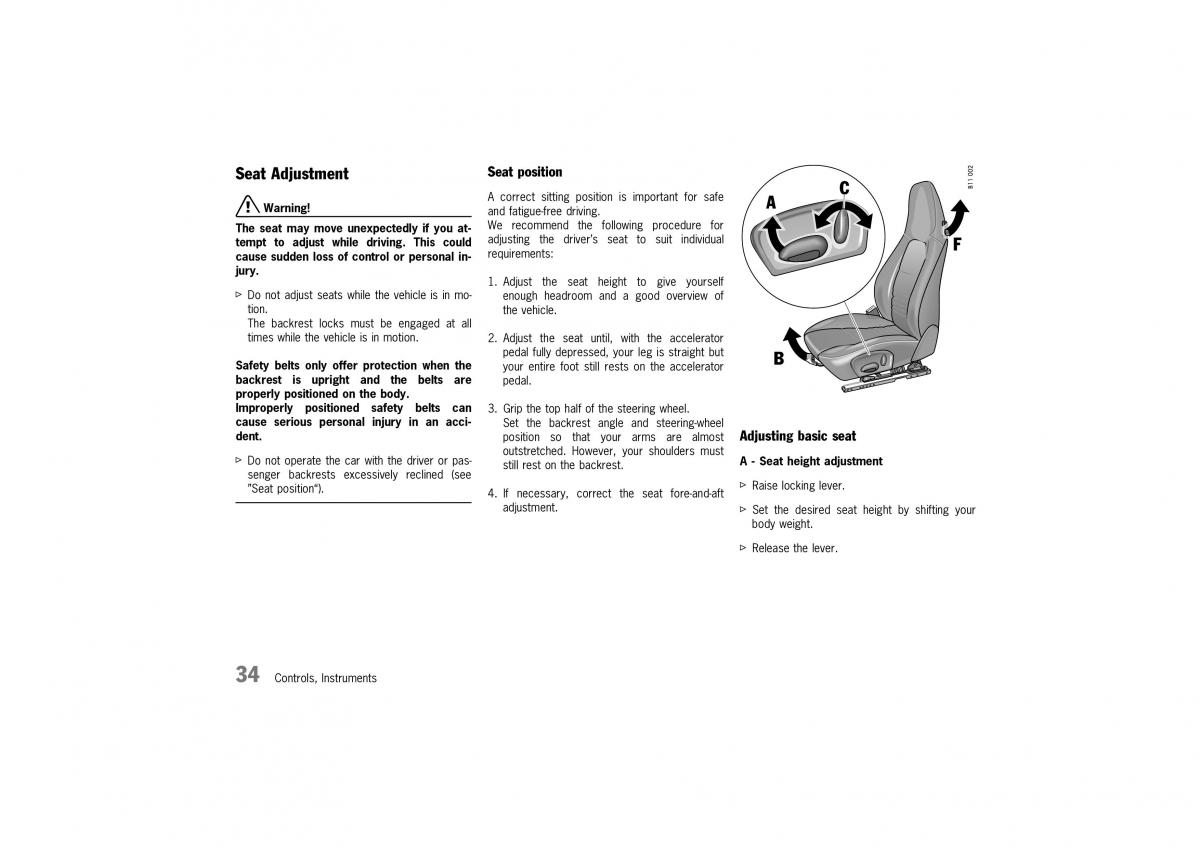 Porsche Boxster 986 owners manual / page 32