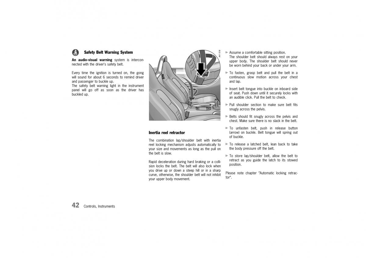 Porsche Boxster 986 owners manual / page 40