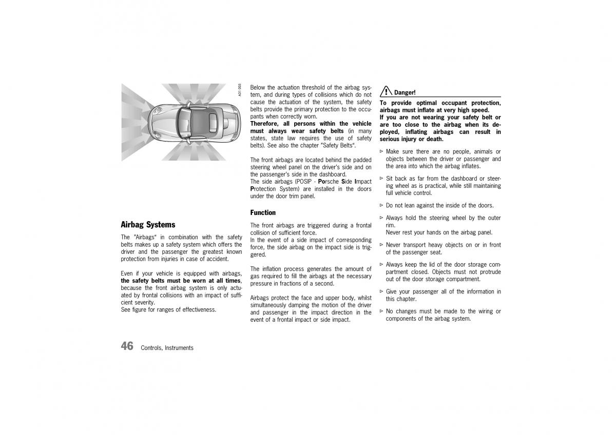 Porsche Boxster 986 owners manual / page 44