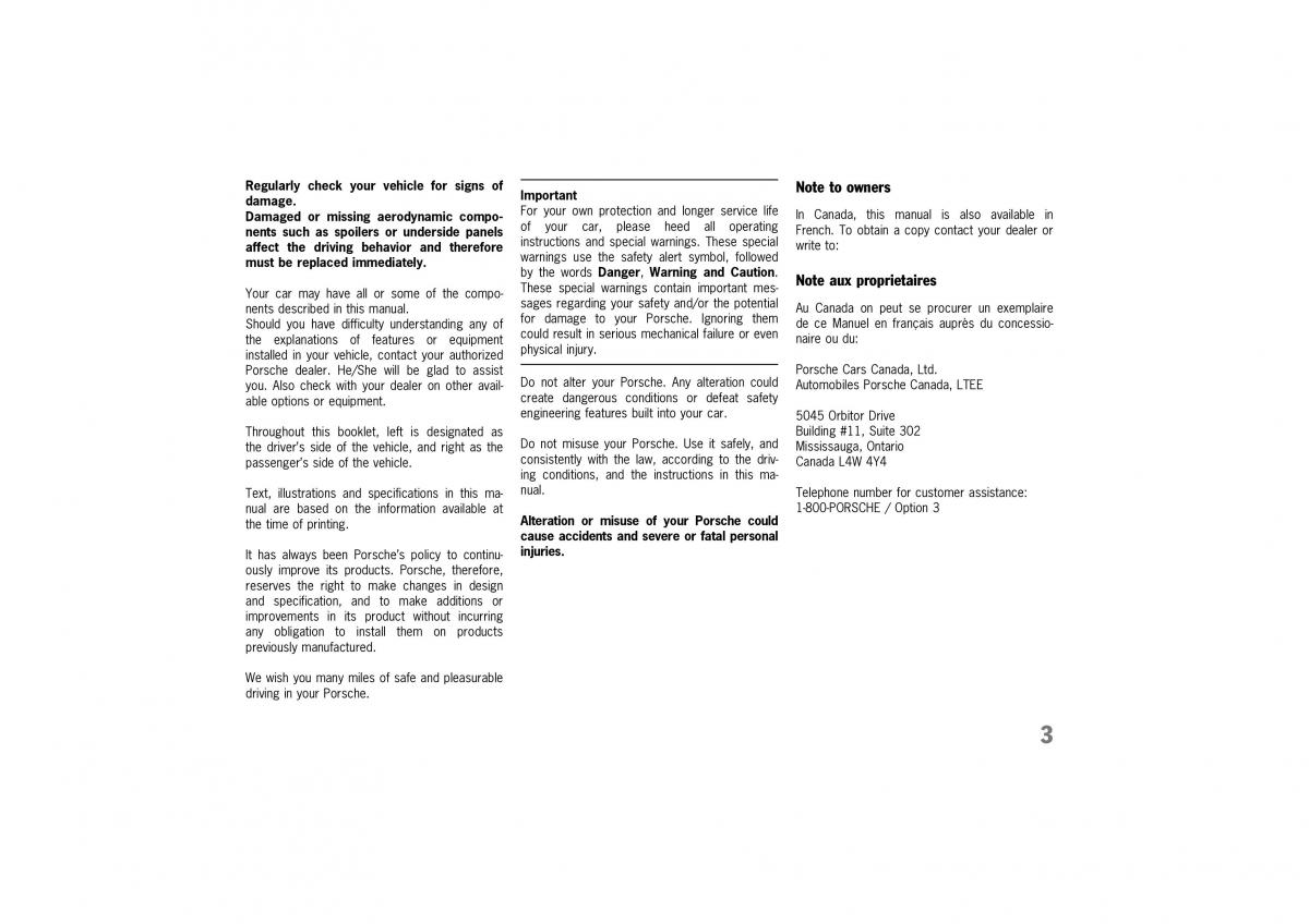 Porsche Boxster 986 owners manual / page 2
