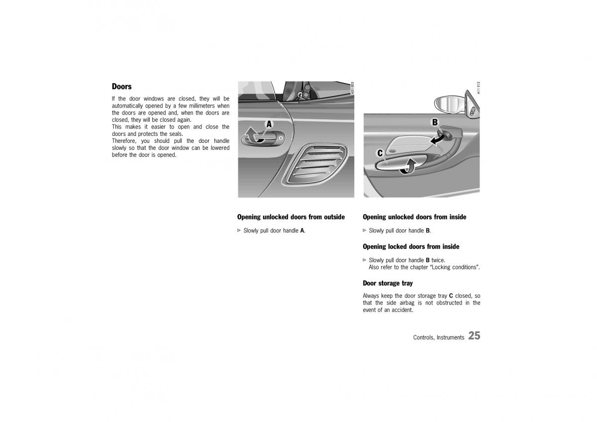 Porsche Boxster 986 owners manual / page 23
