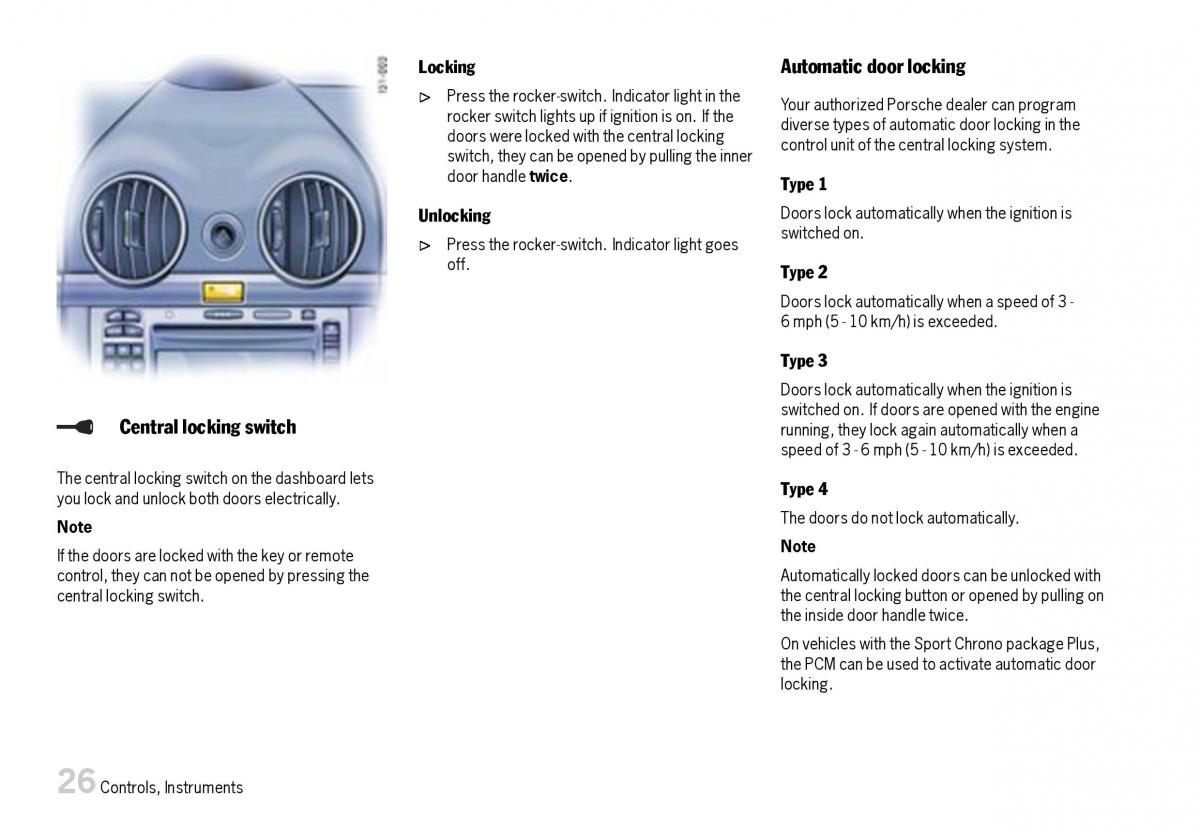 Porsche Boxster 987 owners manual / page 28