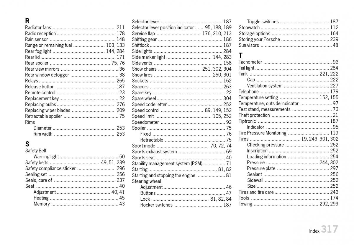 manual  Porsche Boxster 987 owners manual / page 319