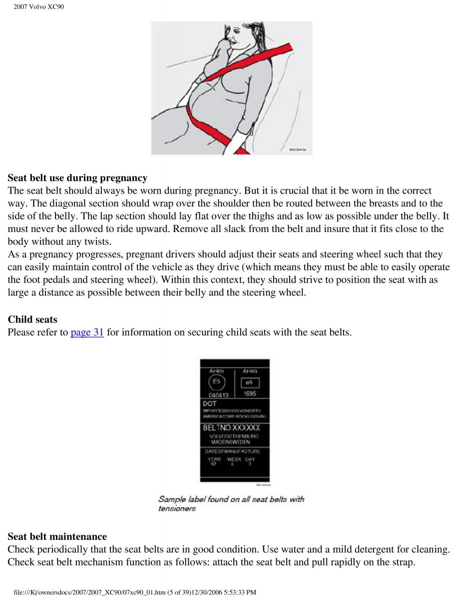 manual Volvo XC90 Volvo XC90 I 1 owners manual / page 12