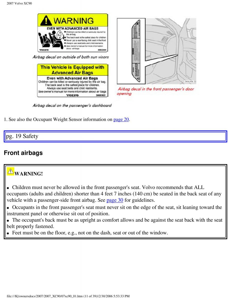 manual  Volvo XC90 I 1 owners manual / page 18