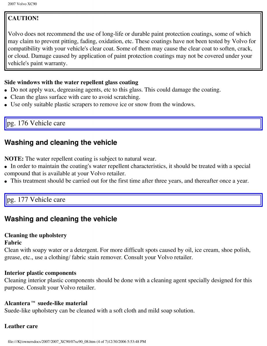 Volvo XC90 I 1 owners manual / page 183