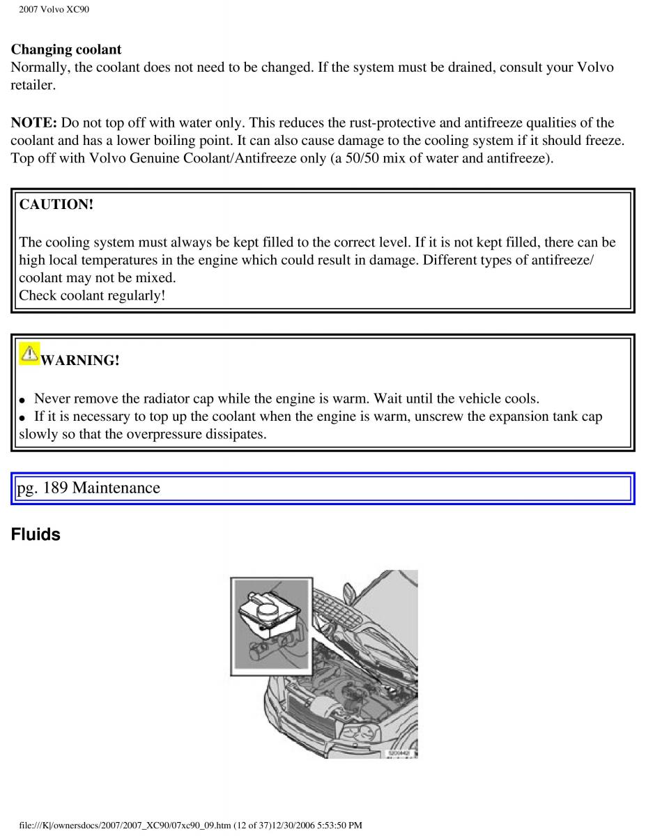 Volvo XC90 I 1 owners manual / page 198