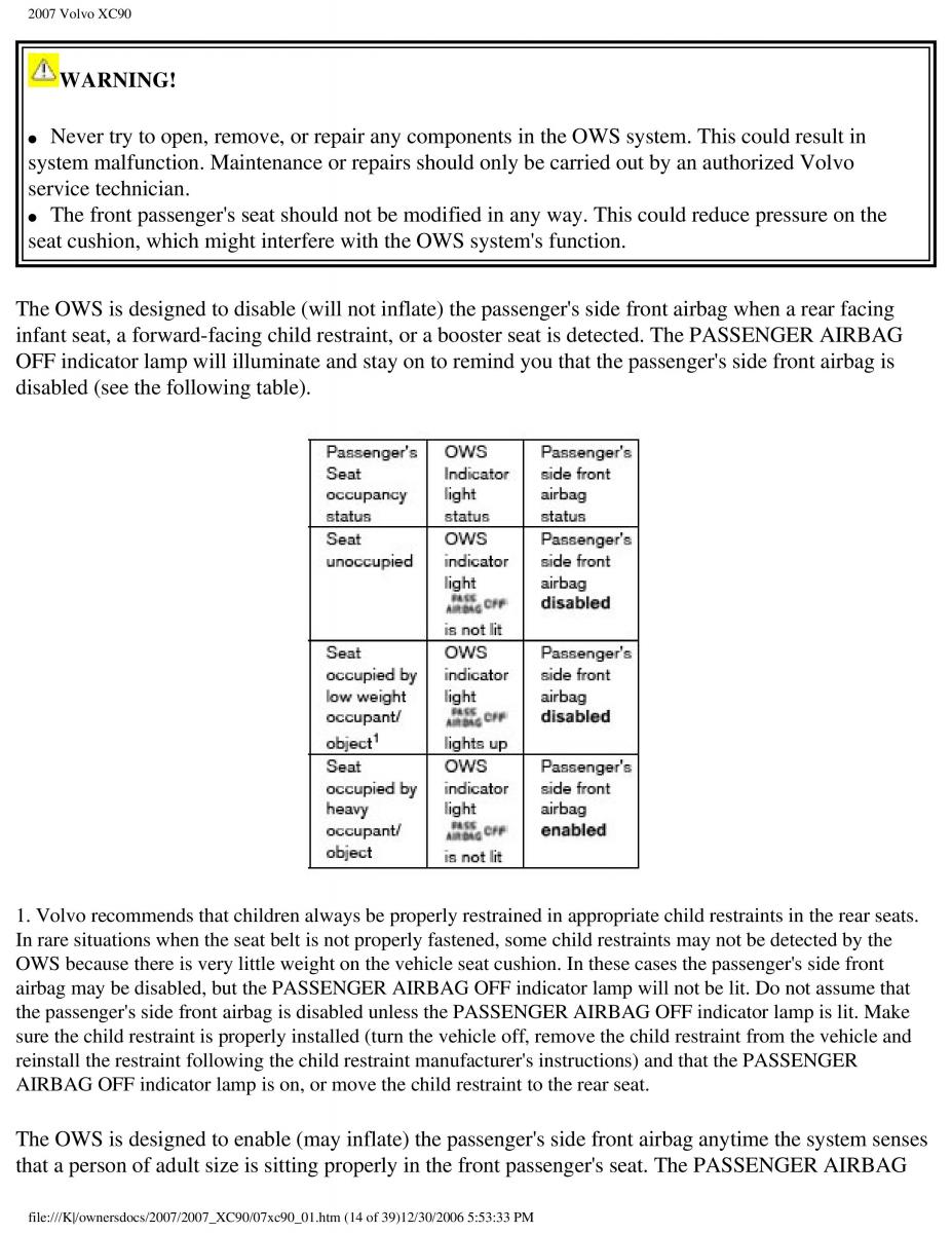 manual  Volvo XC90 I 1 owners manual / page 21