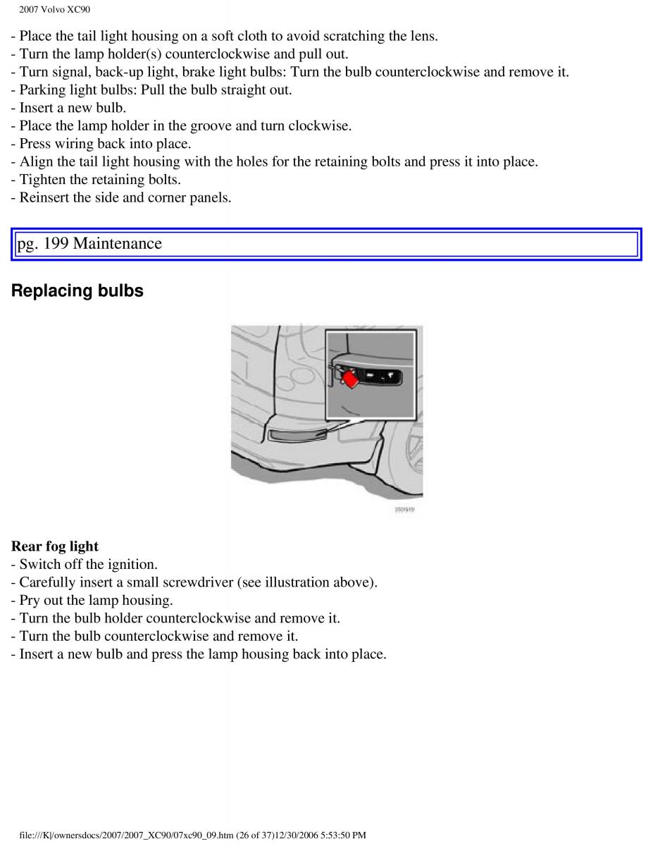 Volvo XC90 I 1 owners manual / page 212