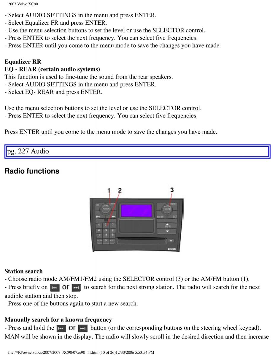 Volvo XC90 I 1 owners manual / page 243
