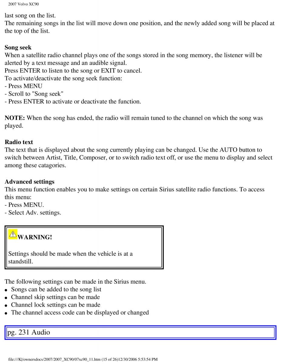 manual Volvo XC90 Volvo XC90 I 1 owners manual / page 248