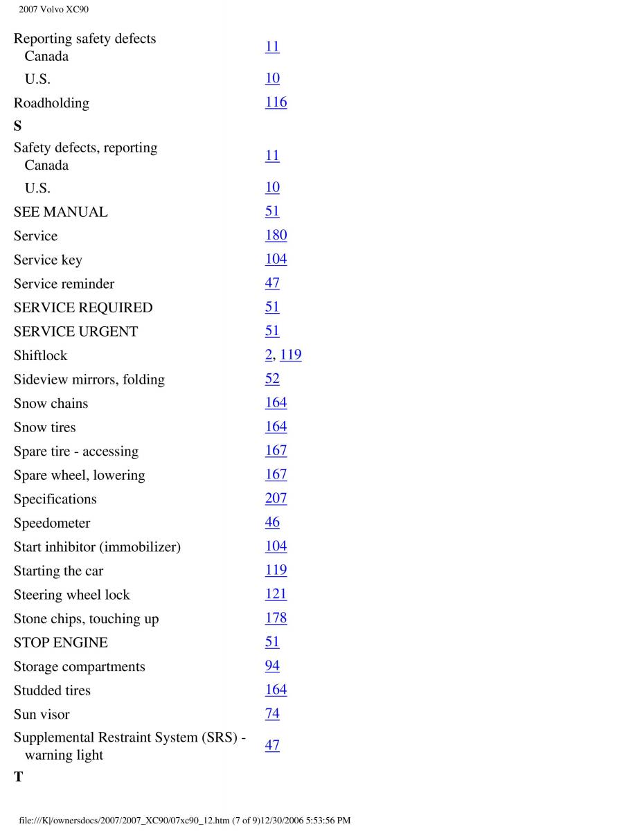 manual  Volvo XC90 I 1 owners manual / page 266