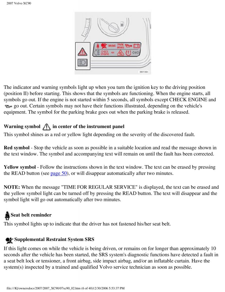 Volvo XC90 I 1 owners manual / page 52