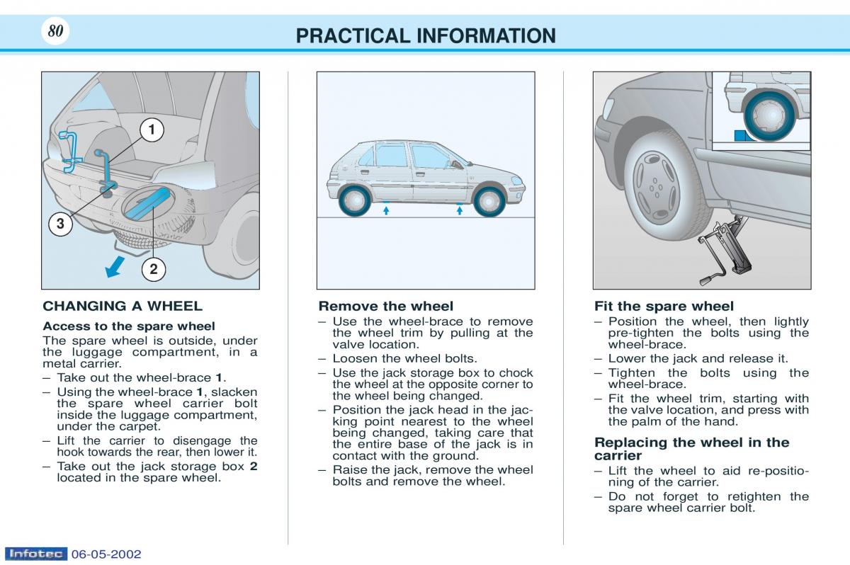 Peugeot 106 owners manual / page 83