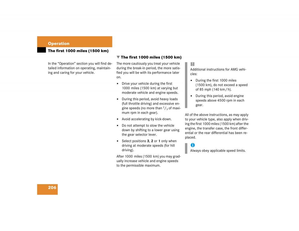 Mercedes Benz G500 G55 AMG owners manual / page 206