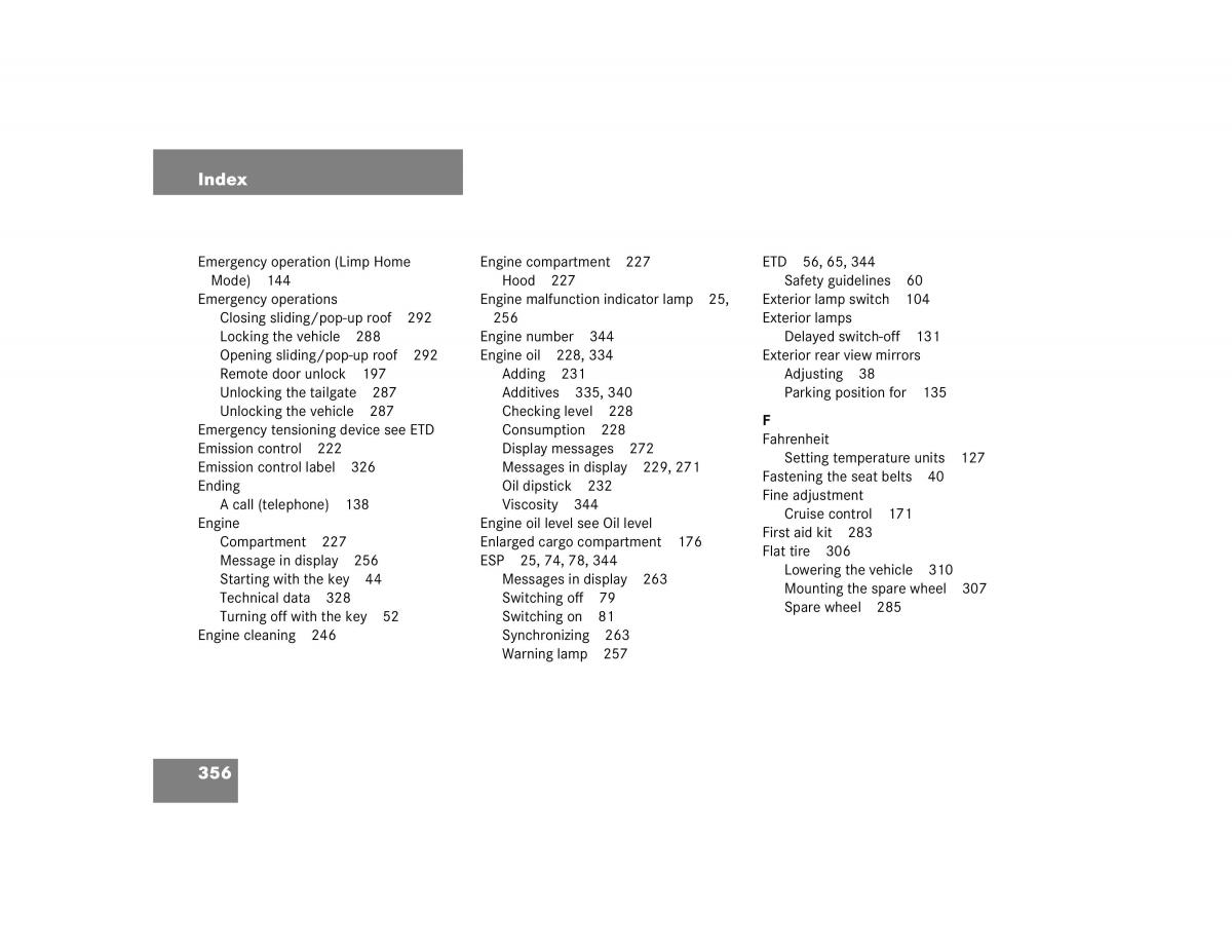 Mercedes Benz G500 G55 AMG owners manual / page 356