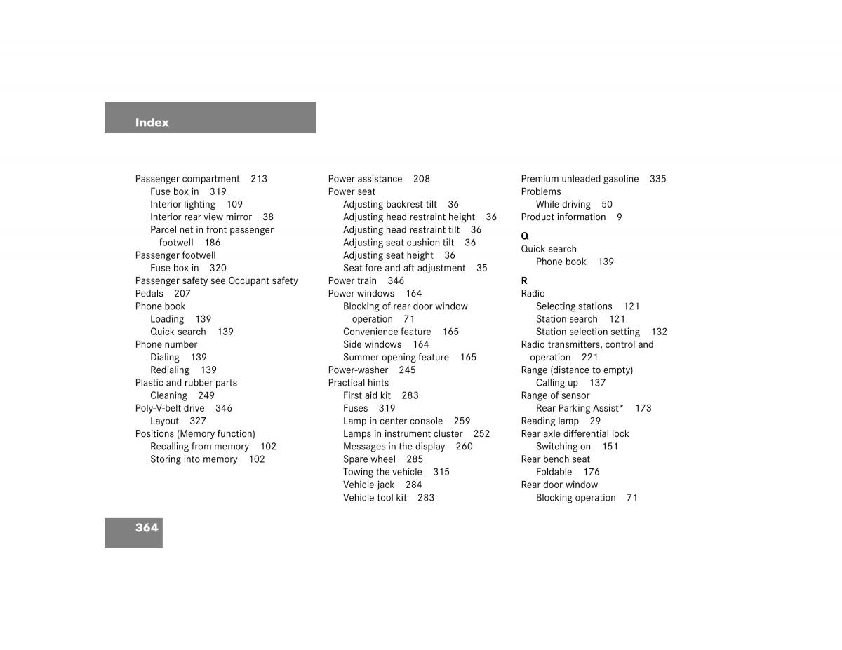 Mercedes Benz G500 G55 AMG owners manual / page 364