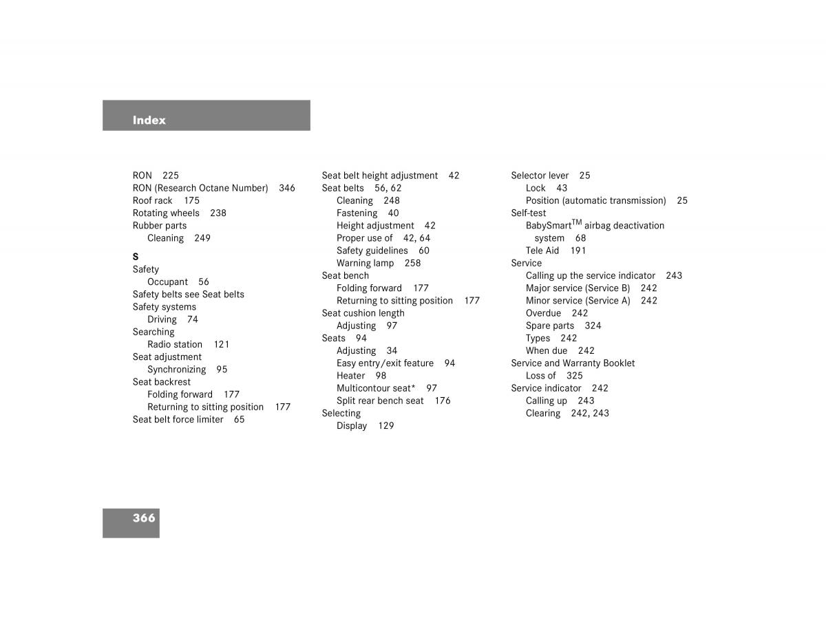 manual  Mercedes Benz G500 G55 AMG owners manual / page 366