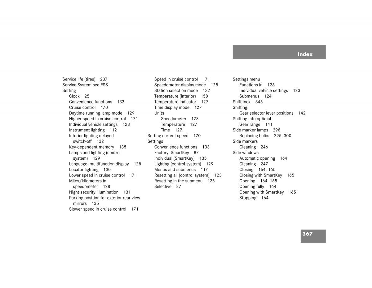 Mercedes Benz G500 G55 AMG owners manual / page 367