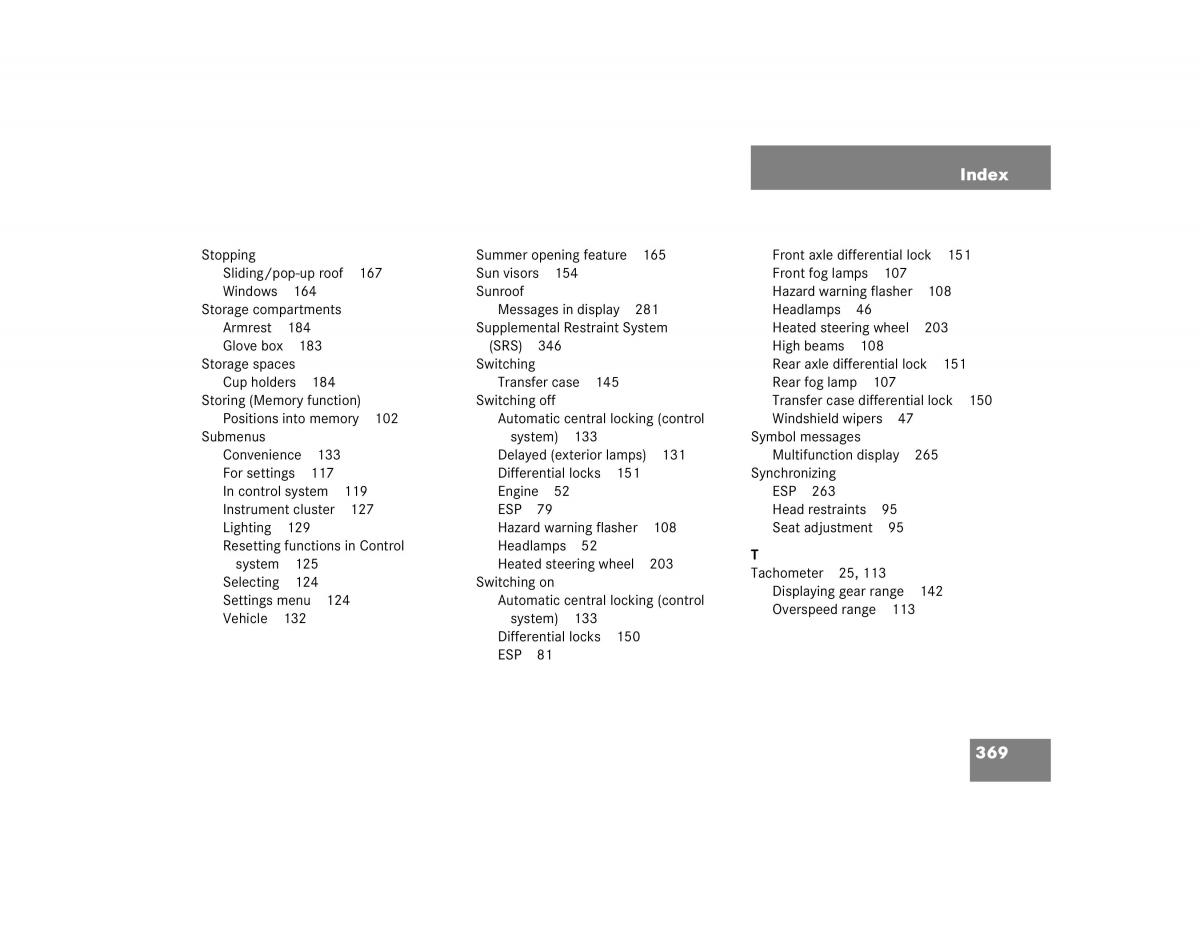 Mercedes Benz G500 G55 AMG owners manual / page 369