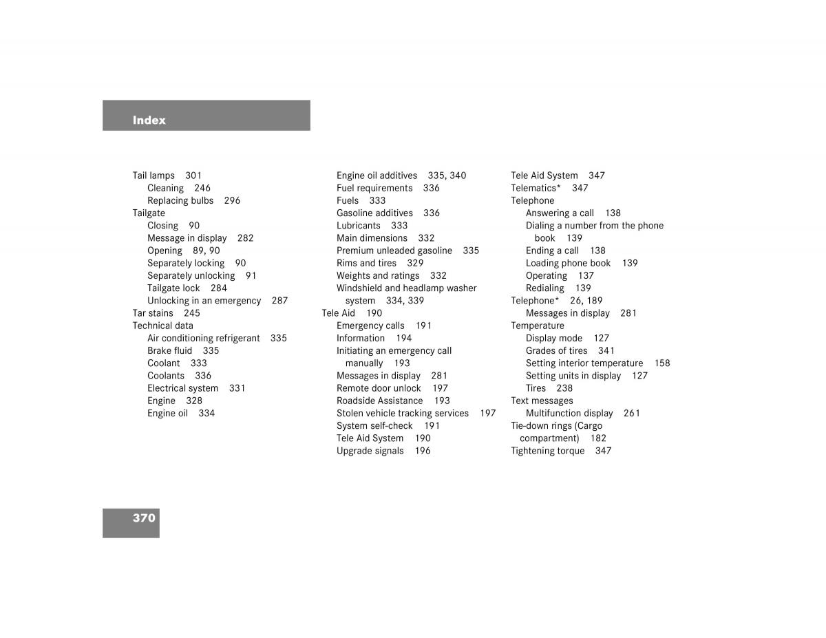 Mercedes Benz G500 G55 AMG owners manual / page 370