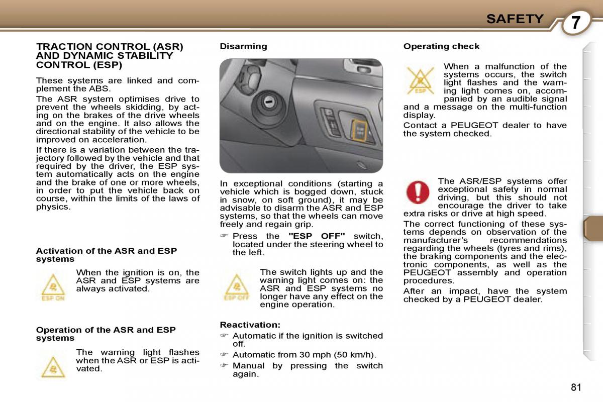 Peugeot 607 owners manual / page 91