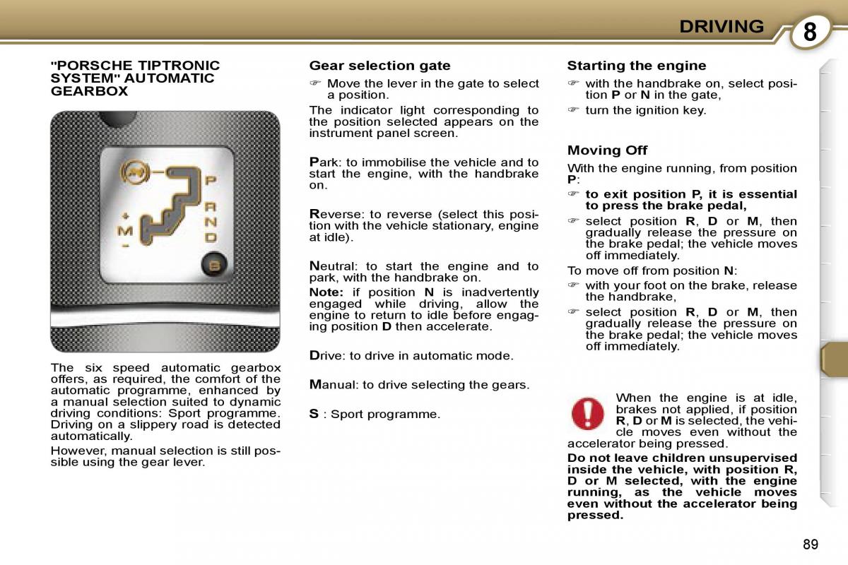 Peugeot 607 owners manual / page 96