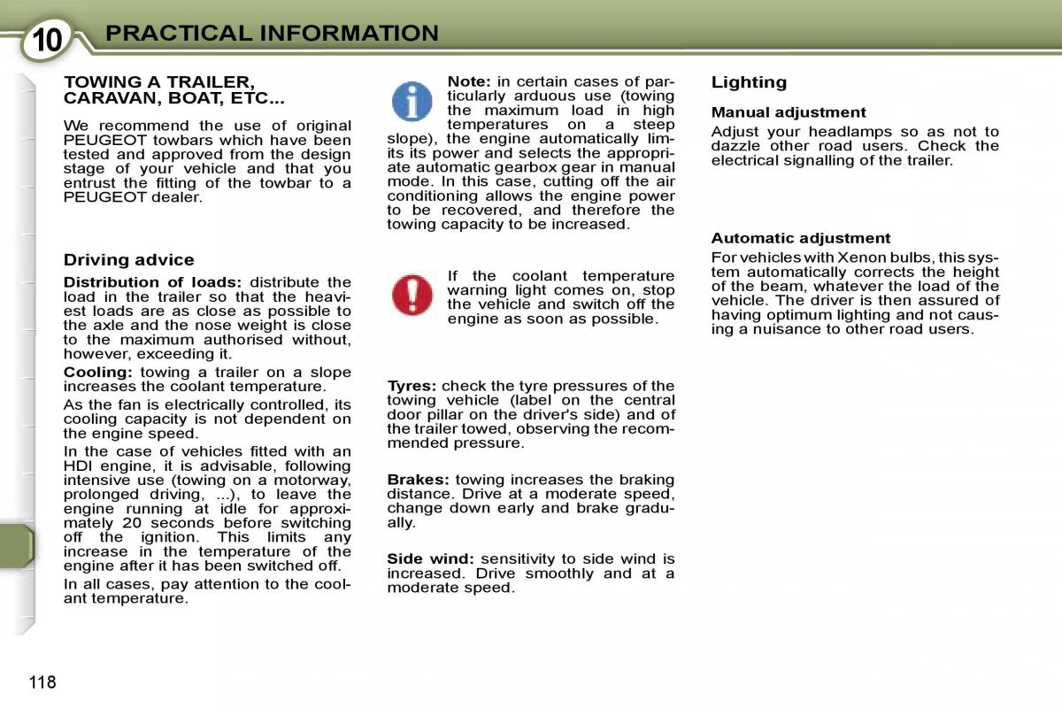 Peugeot 607 owners manual / page 12