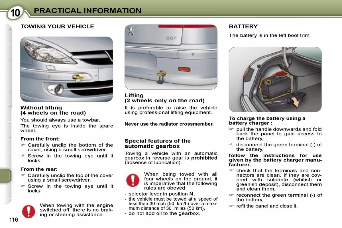 Peugeot 607 owners manual / page 9